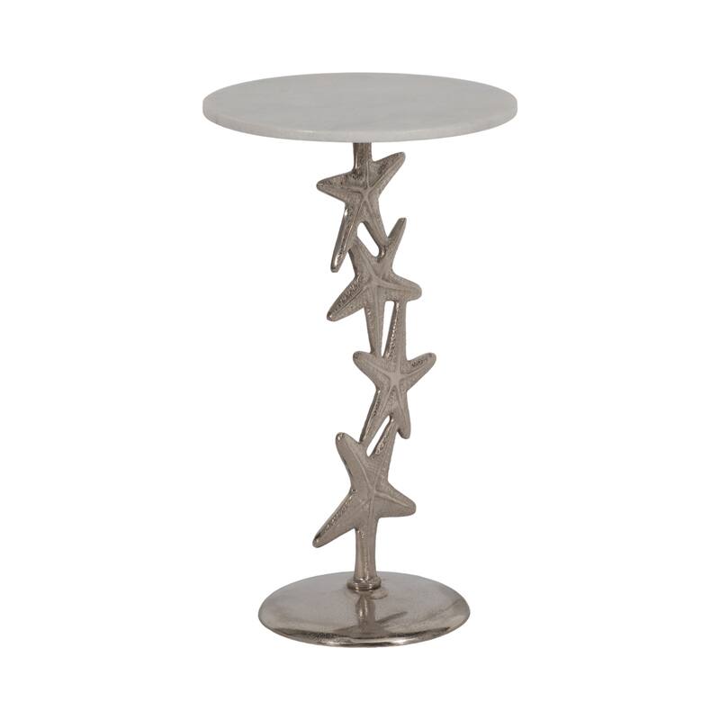Sagebrook Home Coastal Accent Table Metal Aluminum Sculptural Starfish Base Nautical Inspired