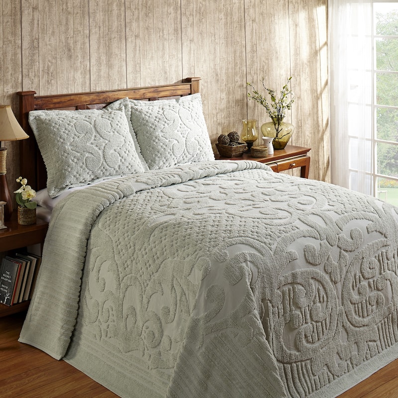 Better Trends Ashton Collection in Medallion Design 100% Cotton Tufted Unique Luxurious Machine Washable Tumble Dry - Sage - Twin