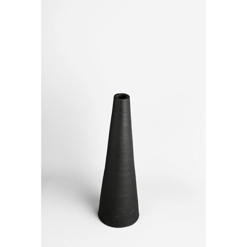 Terracotta Vase Natural Black Dia 4.33" - NATURAL BRUNT BLACK - NATURAL BRUNT BLACK