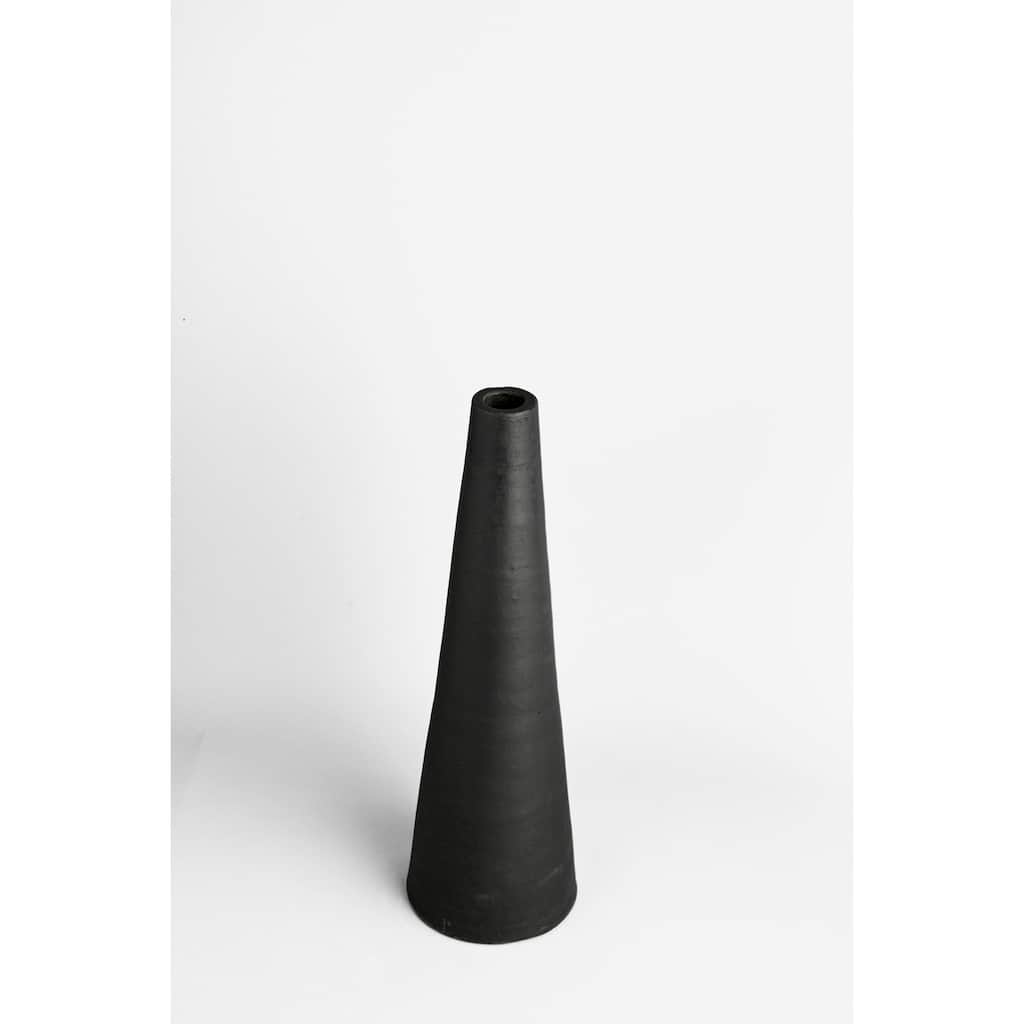Terracotta Vase Natural Black Dia 4.33" - NATURAL BRUNT BLACK - NATURAL BRUNT BLACK