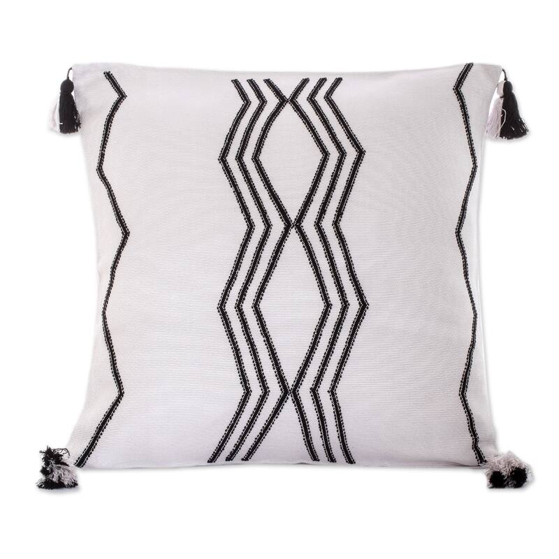 Novica Handmade Grey Directions Rayon Cushion Cover Bed Bath & Beyond