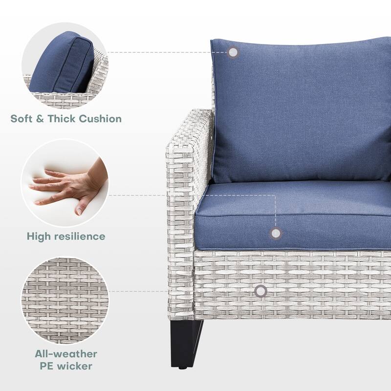 Gymojoy Outdoor PE Wicker Chairs with Table