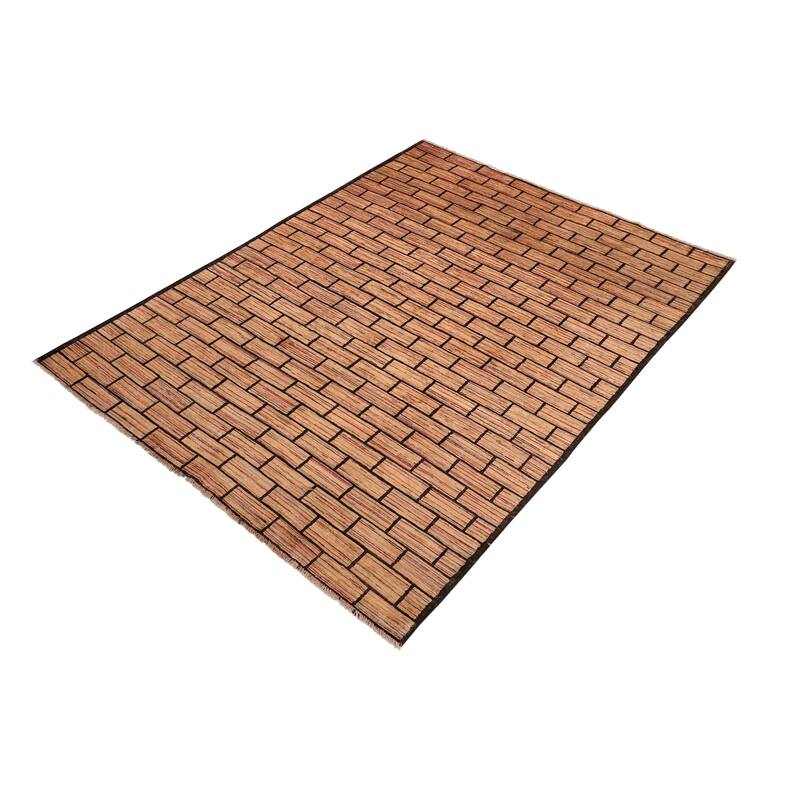 Chromatic Mosaic Gabbeh Hand Knotted Wool Rug