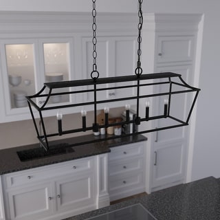 Hunter Laurel Ridge 6-Light Linear Chandelier - Kitchen Island, Dining Room - Modern Farmhouse, Candle, Industrial, Transitional