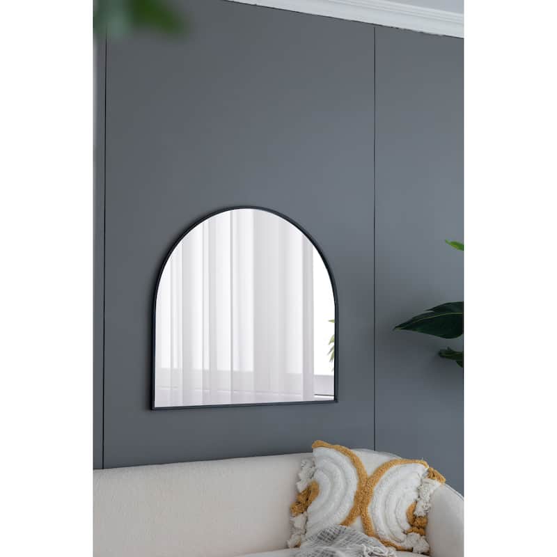 33" x 31" Arched Wall Decor Accent Mirror with Iron Frame