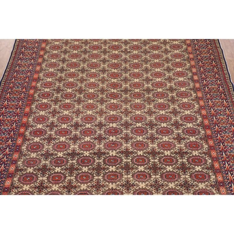 All-Over Anatolian Turkish Vintage Area Rug Handmade Wool Carpet - 6'8" X 9'9"
