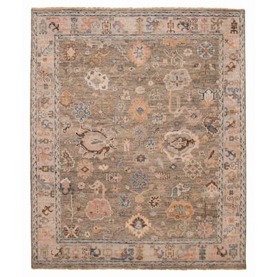 ECARPETGALLERY Hand-knotted Jules Serapi Taupe Wool Rug - 8'2 x 9'8