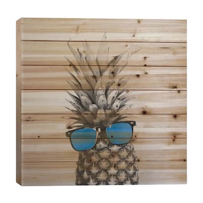 Mr. Pineapple II Print On Wood by Chelsea Victoria - Multi-Color