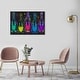 preview thumbnail 25 of 64, Luminous Party Champagne, Colorful Party Bubbles Modern Black Canvas Wall Art Print for Dining Room