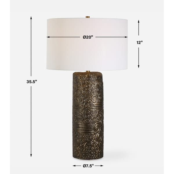 Uttermost Malaga Brass Table Lamp - 35.5" H X 20" W X 20" D