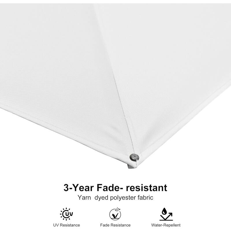 PURPLE LEAF White Square Cantilever Patio Umbrella With Base