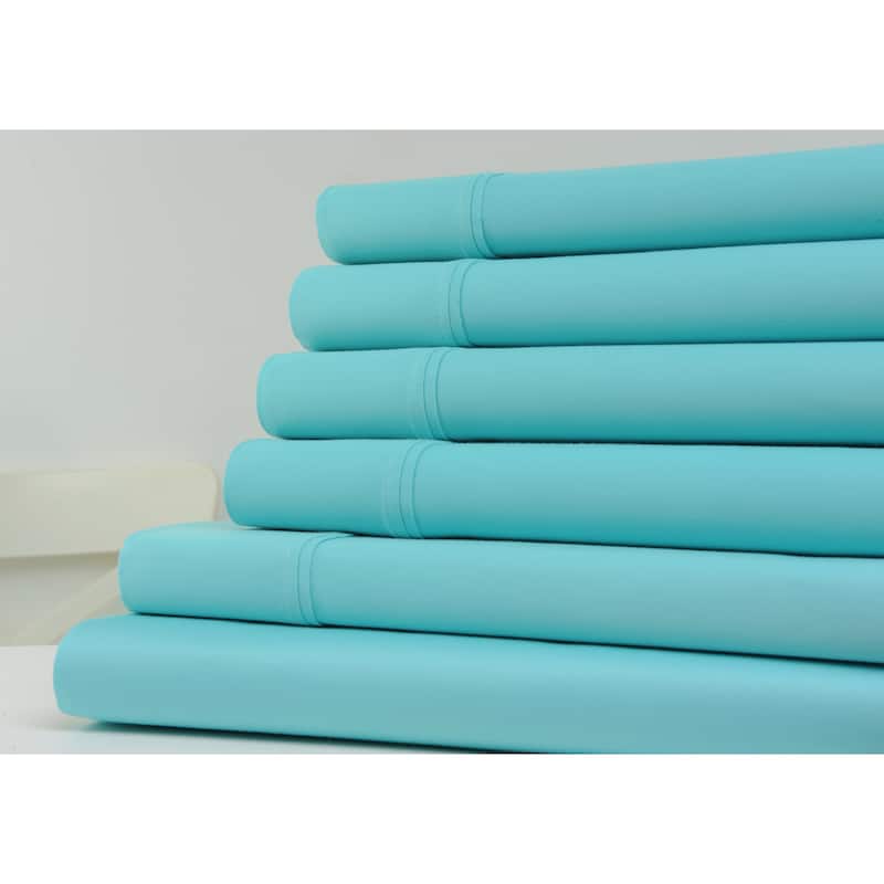 Kathy Ireland 1200 Thread Count 6 Piece Cotton Rich Sheet Set - California King - Aqua