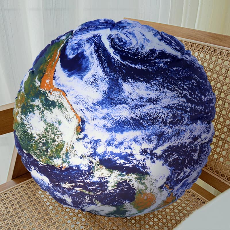 WOWMAX Solar System Planet Pillows Outer Space Educational Nursery Kid - Earth L - 16 x 16