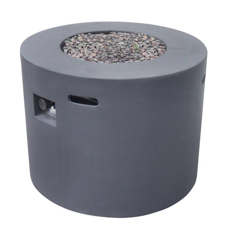 31.1 in. W x 31.1 in. D x 24.5 in. H Round Propane Burning Outdoor Fire Pit in Dark Grey