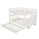 preview thumbnail 7 of 29, Stairway Full-Over-Full Bunk Bed with Twin size Trundle, Storage and Guard Rail for Bedroom, Dorm