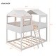 preview thumbnail 13 of 24, Full Over Full WoodBunk Bed with Roof, Window, Guardrail, Ladder