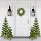 preview thumbnail 6 of 4, Fraser Hill Farm 24-in Wreath with Pinecones and Warm White LED Lights - Green
