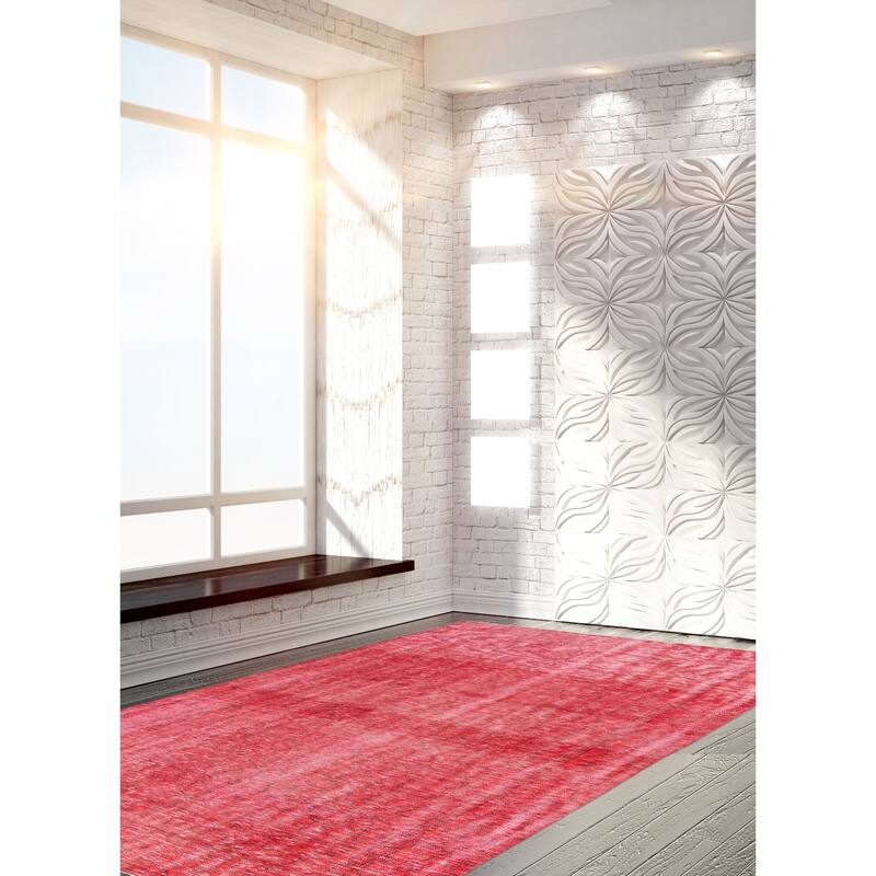 ECARPETGALLERY Hand-knotted Color Transition Dark Red Wool Rug - 5'10 x 6'10