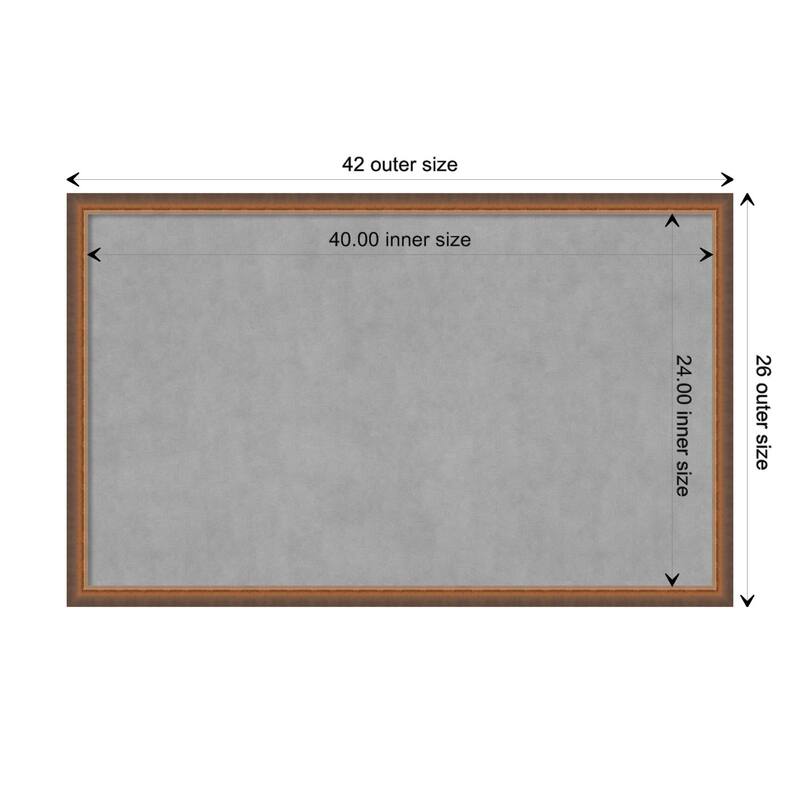 Amanti Art Two Tone Bronze Copper Framed Magnetic Board - Board Size 40x24