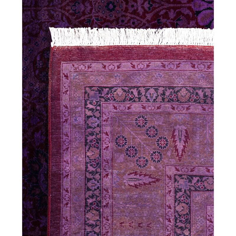 Overdyed One-of-a-Kind Hand-Knotted Area Rug - Purple - 8' 1" x 17' 4"