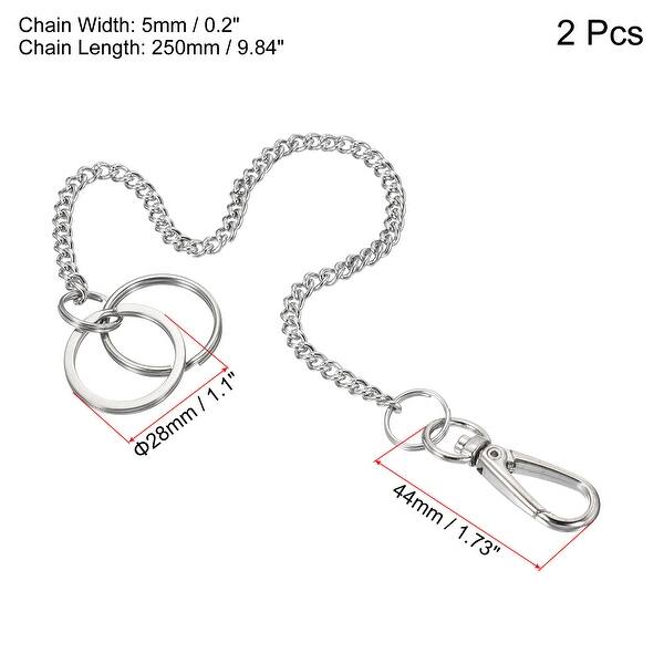 Keychain with Keyrings Clasp, 304 Stainless Steel Clip for Belt Loop