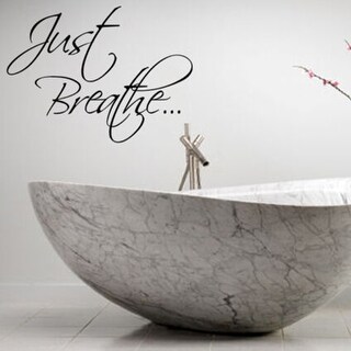 Just Breathe Vinyl Quote Wall Decal Home Decor Lettering 17