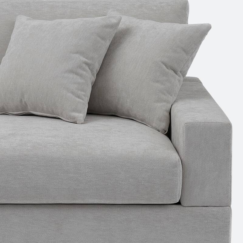 Chenille Upholstered Armless Accent Chair With Plush Cushion