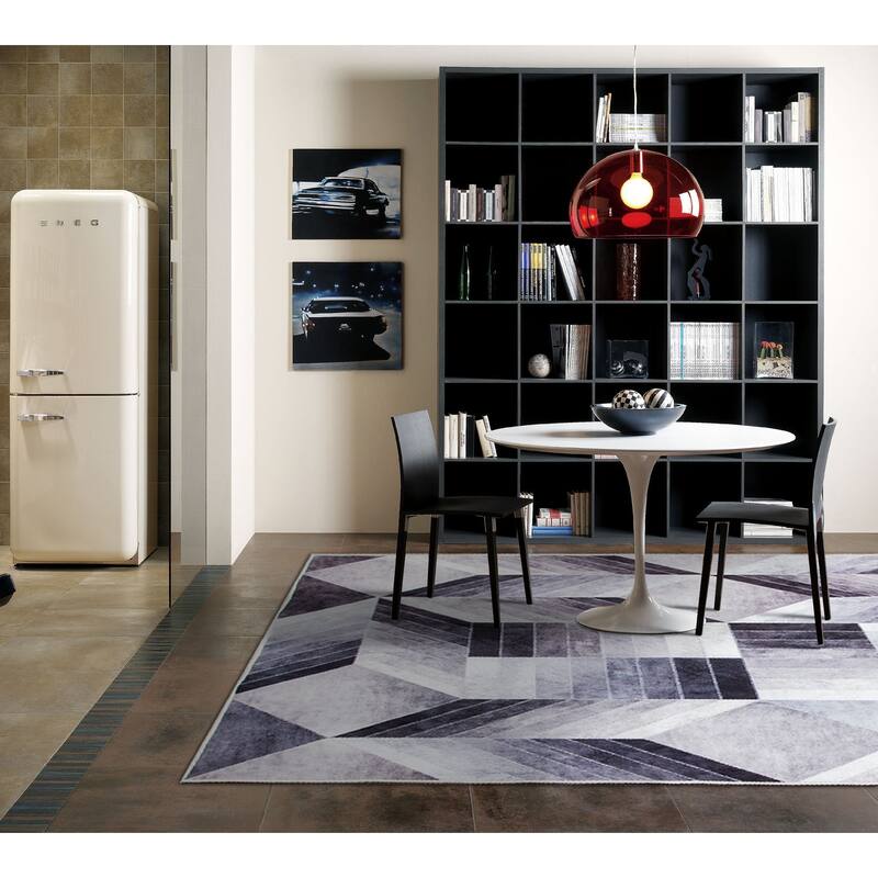Capri Collection Patterned Faux Cowhide Printed Rug