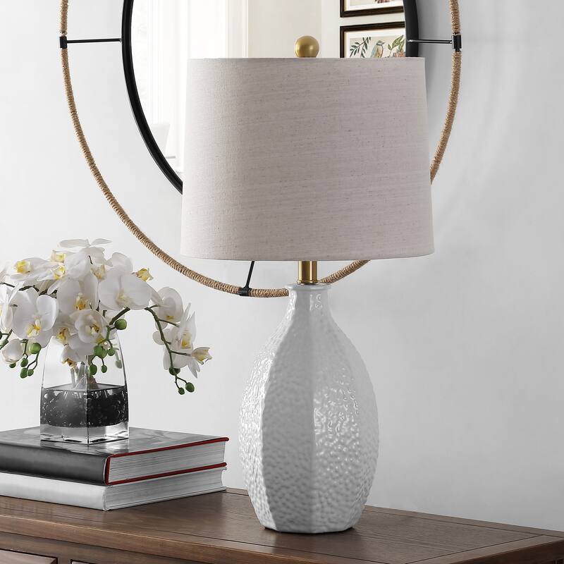 SAFAVIEH Lighting Barli 25-inch Ceramic LED Table Lamp - 13" W x 13" L x 25.25" H