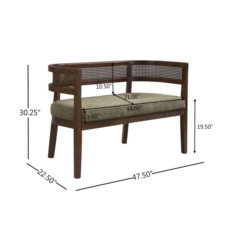 Christopher Knight Home - Modern Rattan Upholstered Loveseat with Hand-Woven Backrest