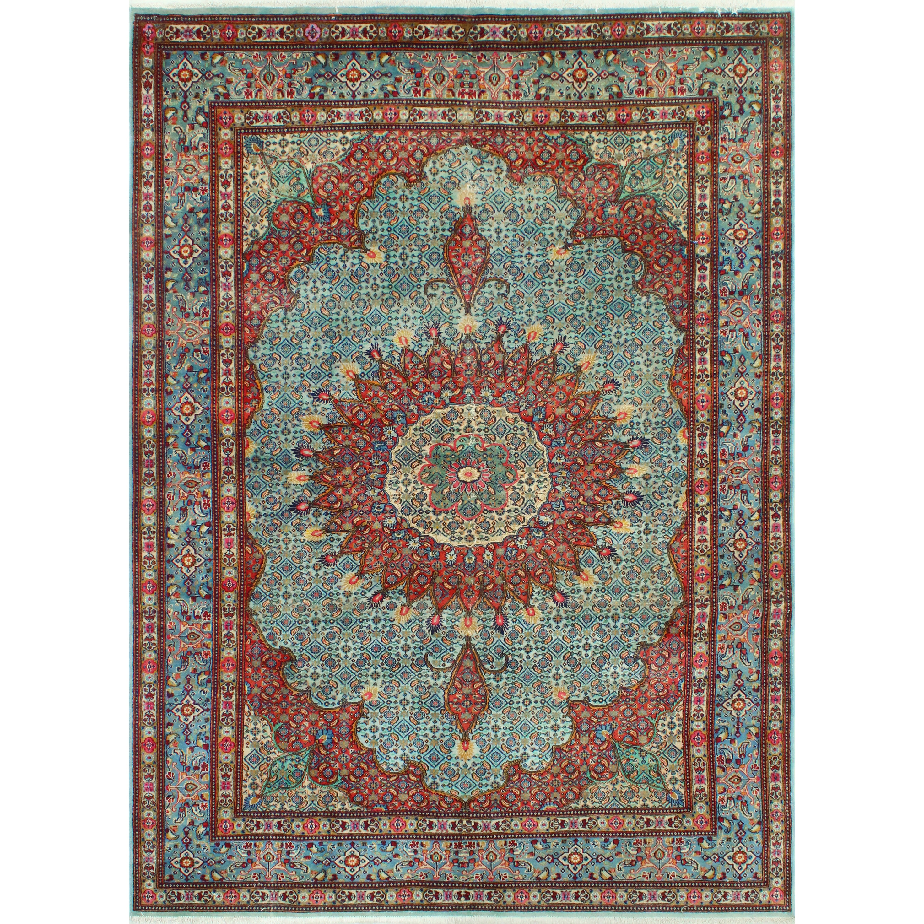 Super Vintage Distressed All Lt. Blue/Rust Rug - 7'1