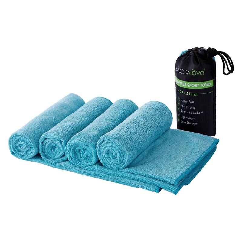 Deconovo Microfiber Sports Travel Towel Fast Drying - 2PC-19x27 - Blue