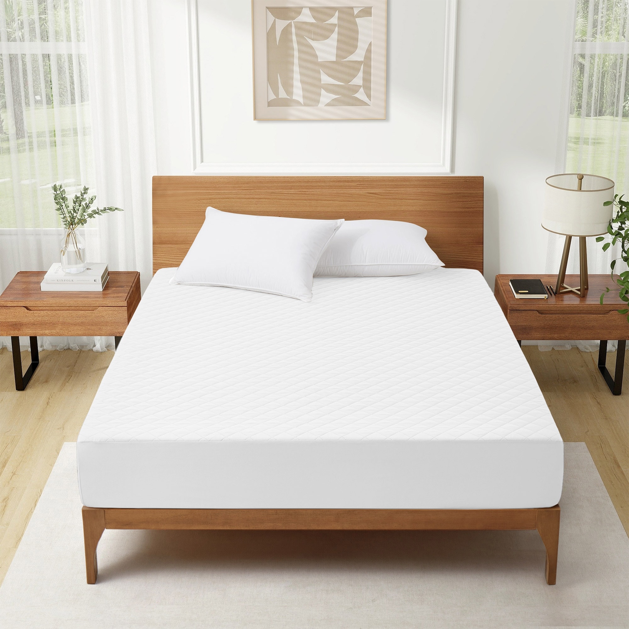 Quilted Waterproof Fitted Elastic Mattress Protector 12" Pocket Stretches up to 18"