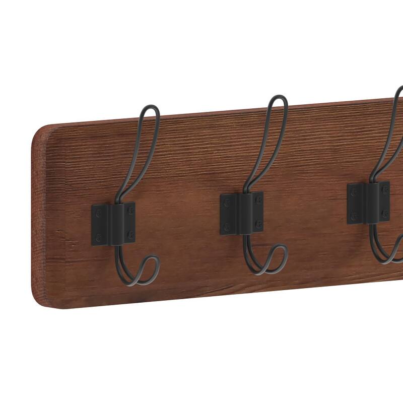 Wall Mounted Storage Rack with 7 Hooks