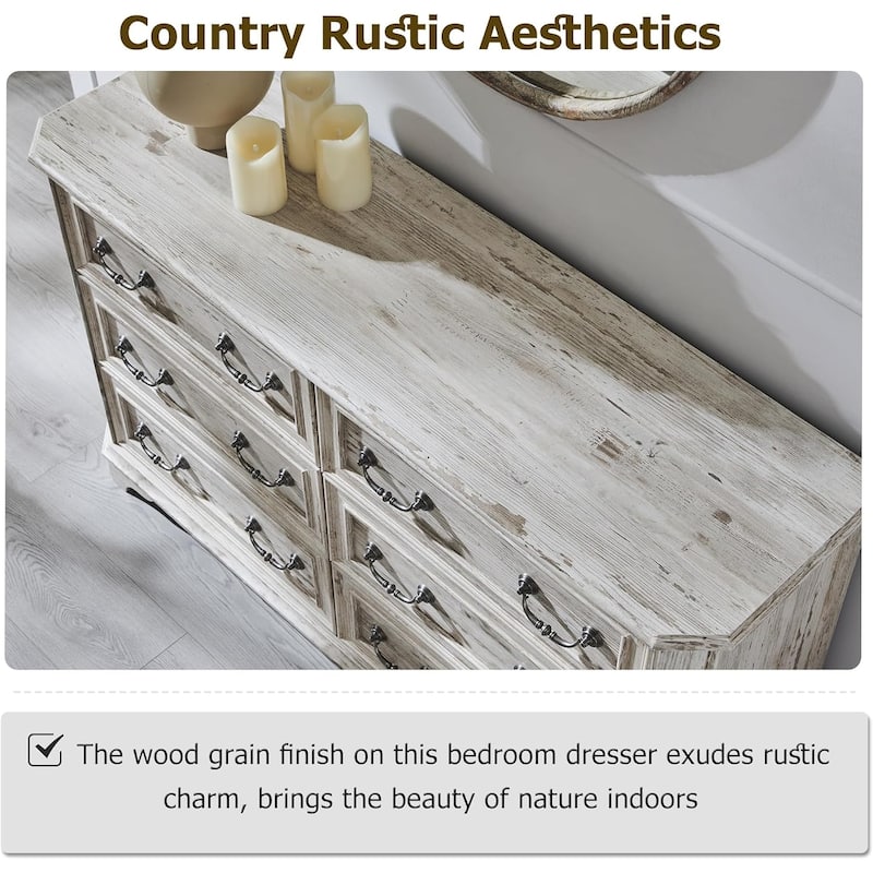 Farmhouse Drawers Dresser, Wood Chest of Drawers, Dressers Organizer