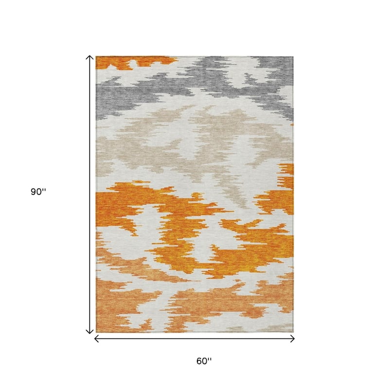 HomeRoots Abstract Transitional Rectangle Outdoor Rug