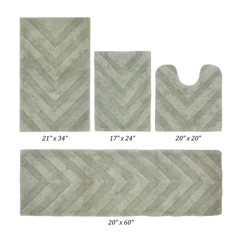 Better Trends Bathroom Rug Set 100% Cotton Tufted Water Absorbent Bath Rug for Shower, Sink Mats Machine Wash Hugo Collection