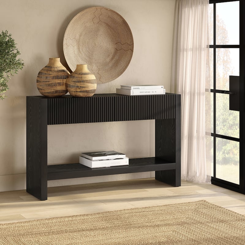Manzanita 48" Wide Rectangular Solid Wood Fluted Console Table - 48" Wide