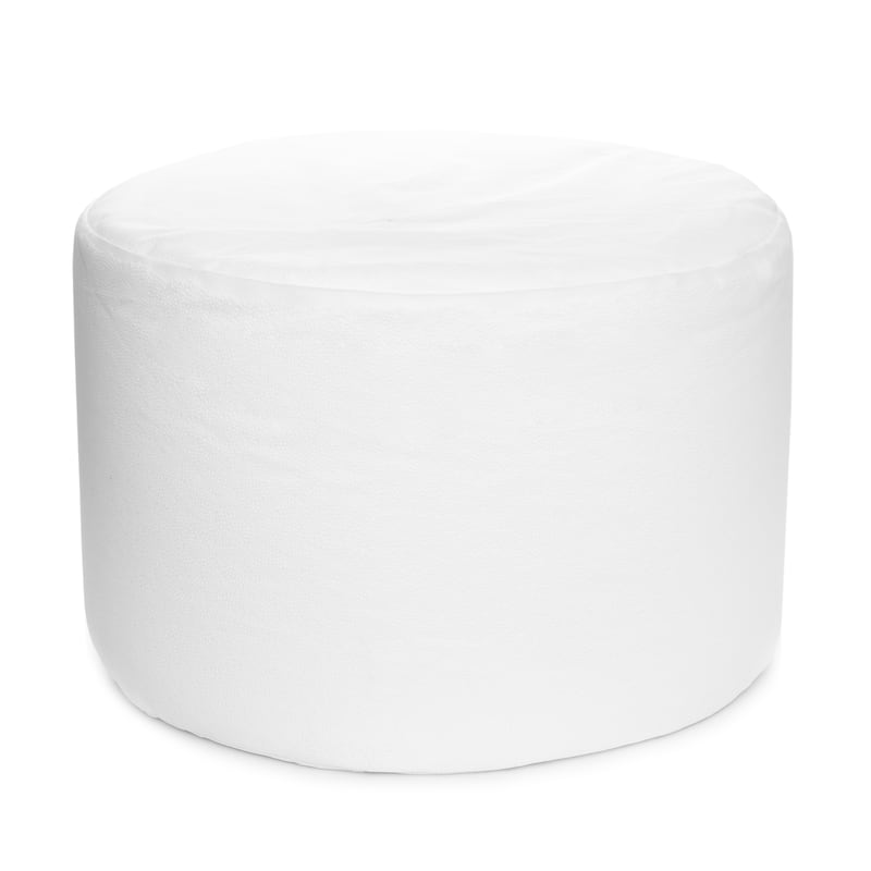 Eclipse Silver Velvet Indoor Pouf Ottoman
