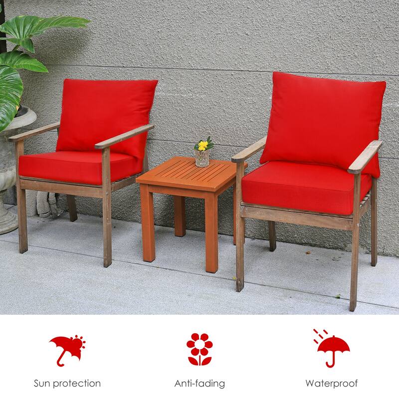 Gymax 2PCS Deep Seat Chair Cushion Pads Set Indoor/Outdoor w/ Rope