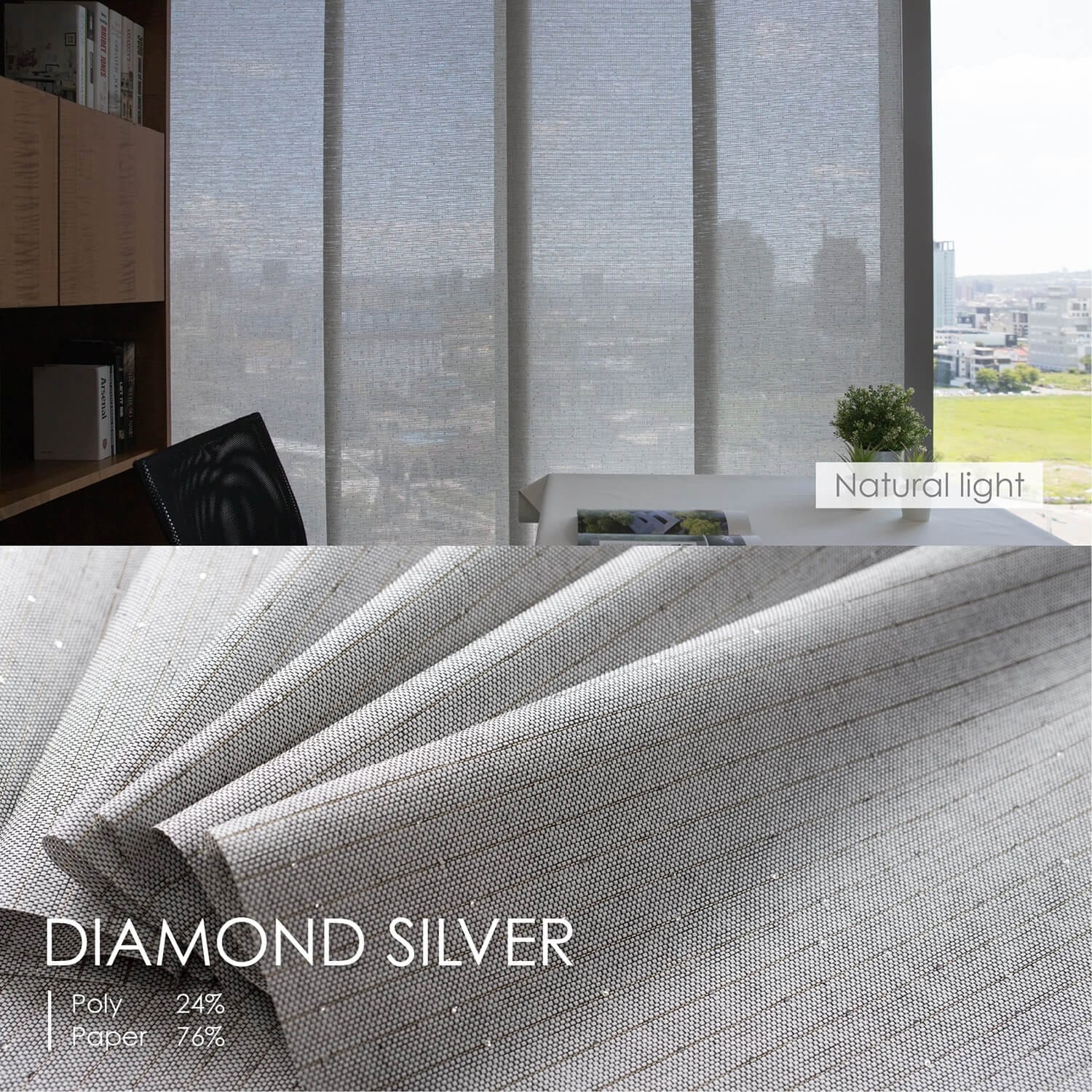 GoDear Design Adjustable Sliding Panel Track Blinds, - Picture 9 of 20
