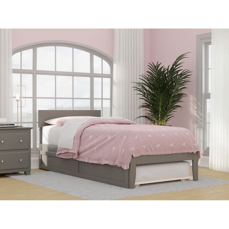 AFI Boston Platform Bed with Trundle - Grey - Twin XL