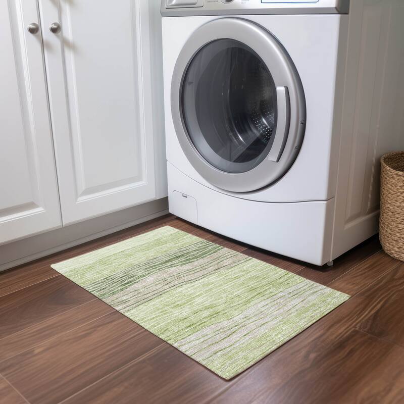 Machine Washable Indoor/ Outdoor Chantille Modern Stripes Rug
