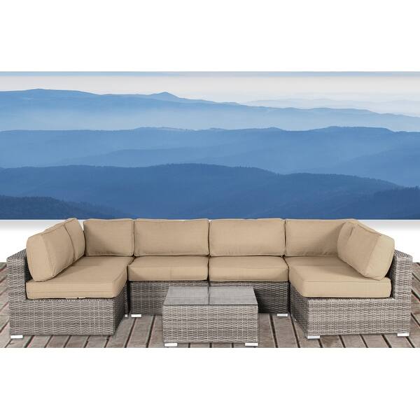 LSI 7 Piece Rattan Sectional Seating Group Bed Bath & Beyond 34793710