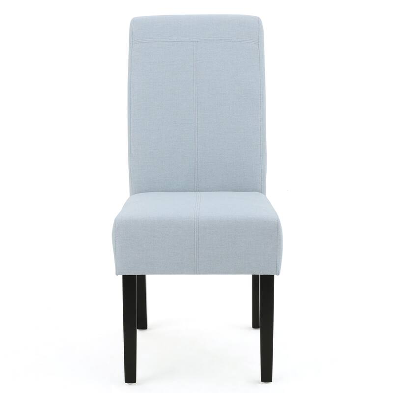 Modern Dining Chairs, Armless Upholstered Dining Chairs with T-Stitch Design, for Dining Rooms, Set of 2, Light Blue