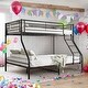 preview thumbnail 1 of 7, Twin-Over-Full Bunk Bed,Enhanced Upper-Level Guardrail for Home Black