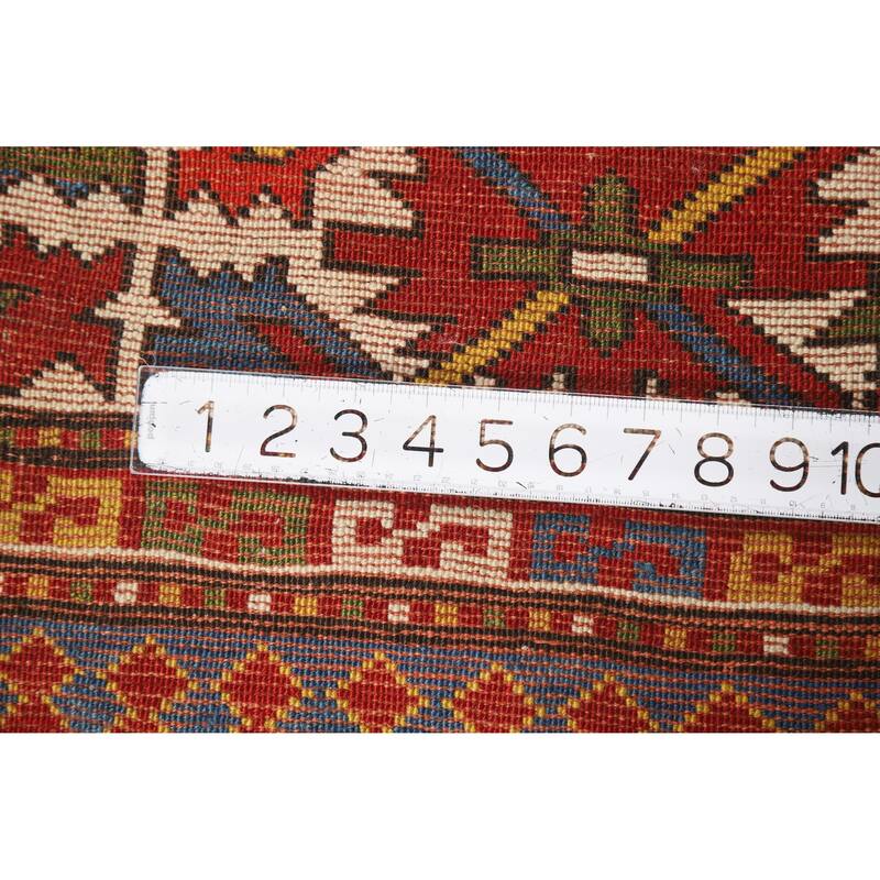 Vegetable Dye Kazak Oriental Antique Area Rug Handmade Wool Carpet - 4'10" x 9'2"