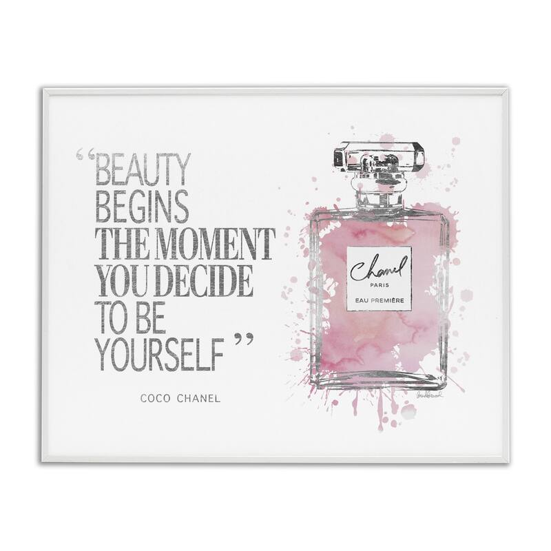 Stupell Beauty Begins Fashion Perfume Framed Wall Art