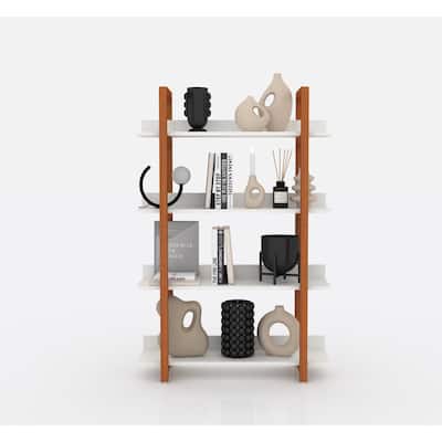 Solid wood bookshelf plant rack,The four layer multifunctional open shelf
