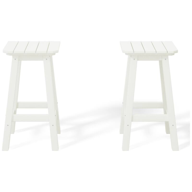 Laguna Hdpe All Weather Outdoor Patio 24" Square Counter Stool (Set Of 2)